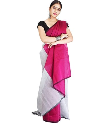 Desh Bidesh Cotton Solid Saree With Unstitched Blouse Piece ( Multicolor )