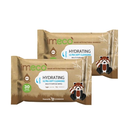 Bamboo Aloe Vera Wet Wipes - Skin-Friendly (30 pcs) - Pack of 2 Bamboo Aloe Vera Wet Wipes - Skin-Friendly (30 pcs) - Pack of 2