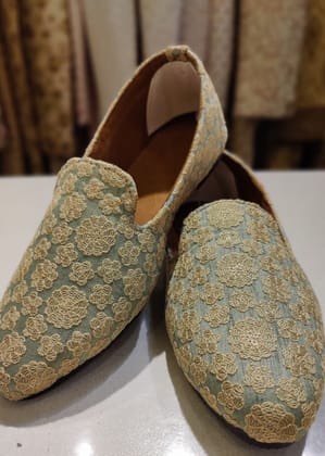 Green Embroidery Loafer Shoes-Pista Green / 6