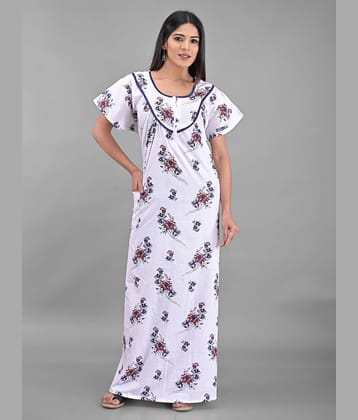 Apratim - White Cotton Women's Nightwear Nighty & Night Gowns ( Pack of 1 )