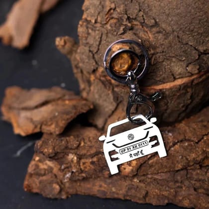 MG Hector Keychain-Front View / Silver