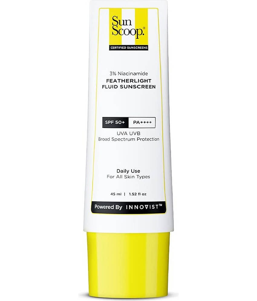 Sunscoop 3% Niacinamide Featherlight Fluid Sunscreen Spf50+ Pa++++ Uva Uvb , 45ml (Pack of 1)