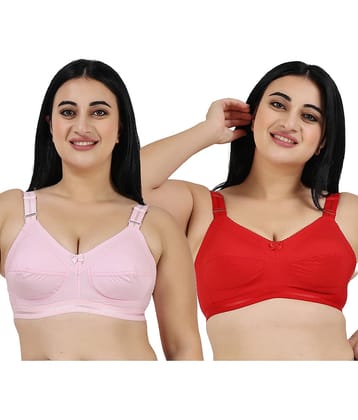 Ladyland Pack of 2 Cotton Non Padded Everyday Bra For Women ( Multicolor )