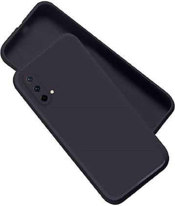 ZAMN - Black Silicon Plain Cases Compatible For Oneplus Nord Ce 5G ( Pack of 1 )