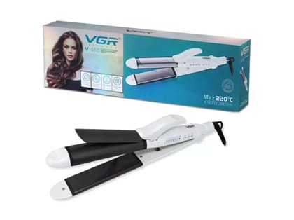 VGR 2 IN 1 Hair Styler with Straightener & Curler (LED Indicator) V-558 Hair Straightener (White, Black)