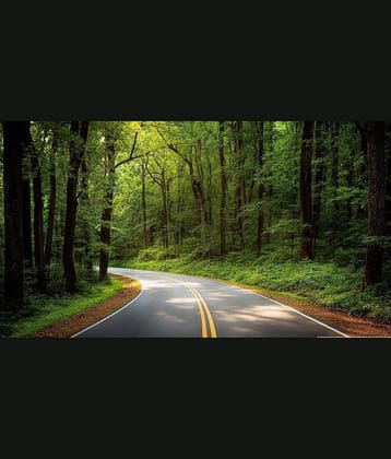 Asmi Collection Beautiful Road in Green Tree Forest Wall Sticker ( 50 x 90 cms )