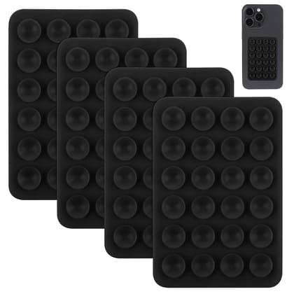 EDNITA 4Pcs-Black Suction Phone Case, Phone Suction Sticker, Silicone Suction Phone Case for Hands-Free Mobile Accessory Holder Grip, Video Phone Accessory Compatible Mirror, Shower EDNITA 4Pcs-Black Suction Phone Case, Phone Suction Sticker, Silicone Su