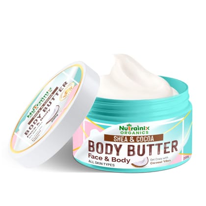 Nutrainix Organics Whipped Skin Salvation Body Butter, 24-Hour Hydration for Silky, Sensitive Skin - 200g