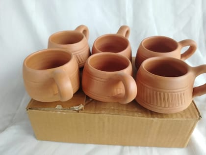 Terracotta Tea Cups Set of 6 Terracotta Tea Cups Set of 6