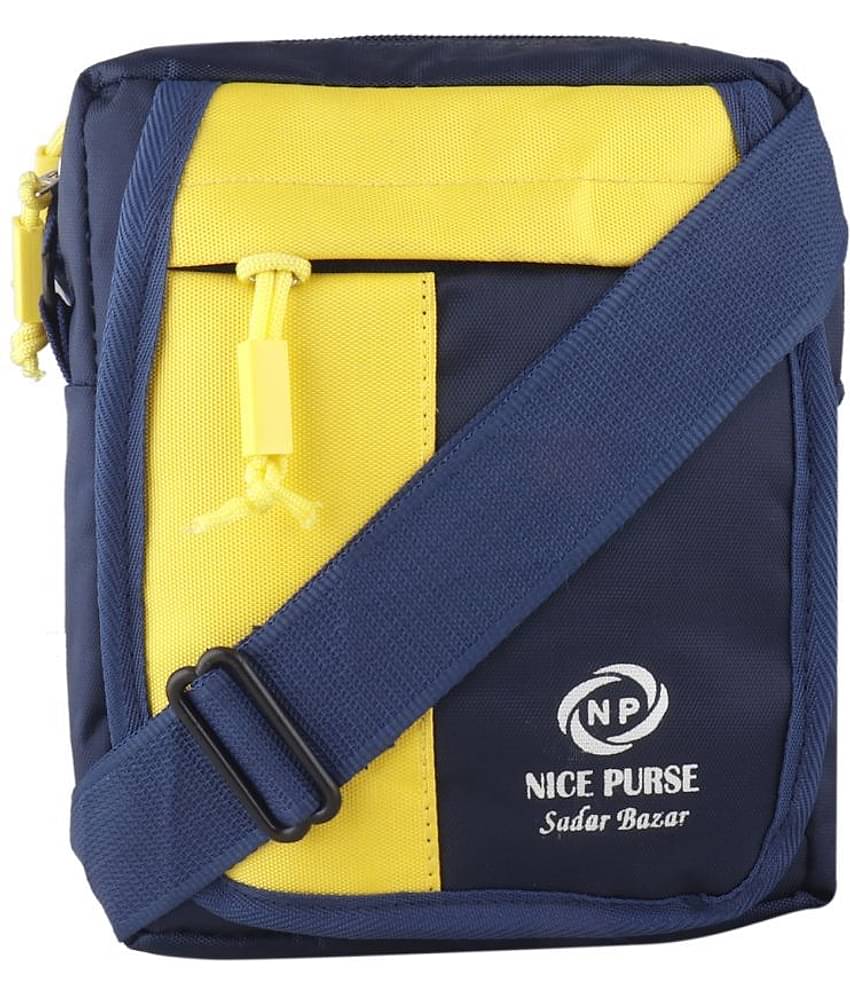 Nice Purse Blue Colorblocked Messenger Bag