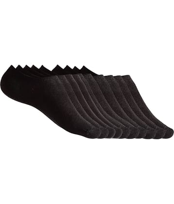 Texlon - Black Cotton Men's No Show Socks ( Pack of 5 )