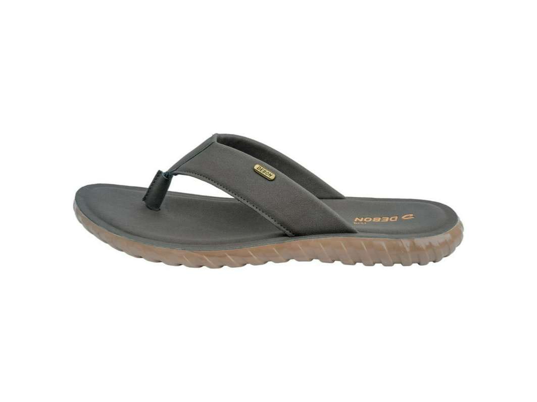 VKC Deon DG9171 Grey Men's  V-strap Synthetic Leather Sandal  - UK 6