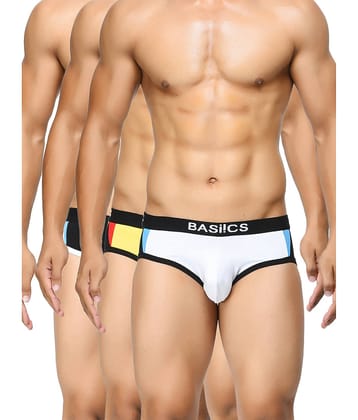 BASIICS By La Intimo Pack of 3 Cotton Briefs For Men's ( Multi )