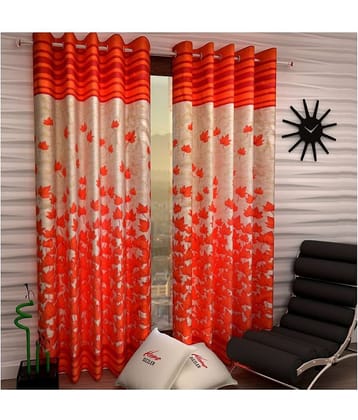 Home Sizzler - Multicolor Pack of 2 Polyester Window Curtain (3.5 ft X 5 ft)