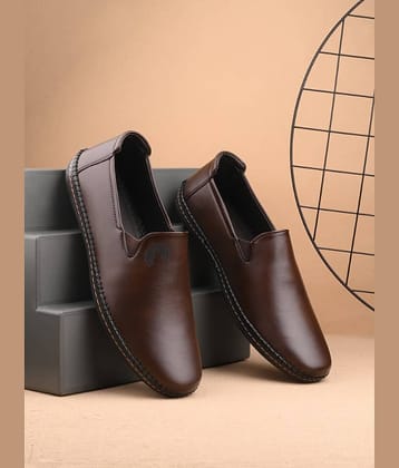 Rising Wolf Brown Men's Slip On Formal Shoes