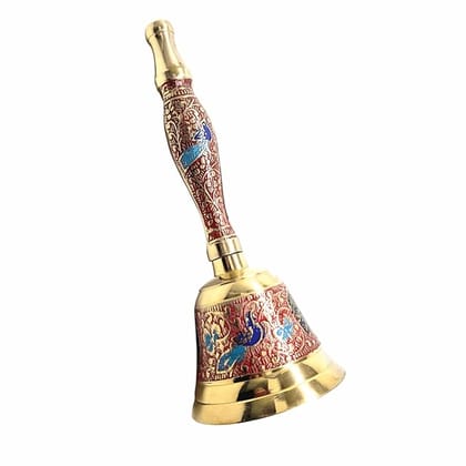 Divine Crafts Metal Pooja Ghanti for Temple and Home (Golden)