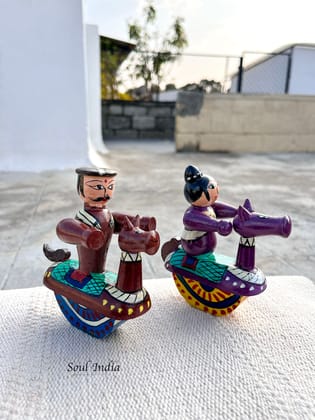 Handcrafted GI TAGGED Etikoppaka Folk Dancers ( Kheelu kudre )