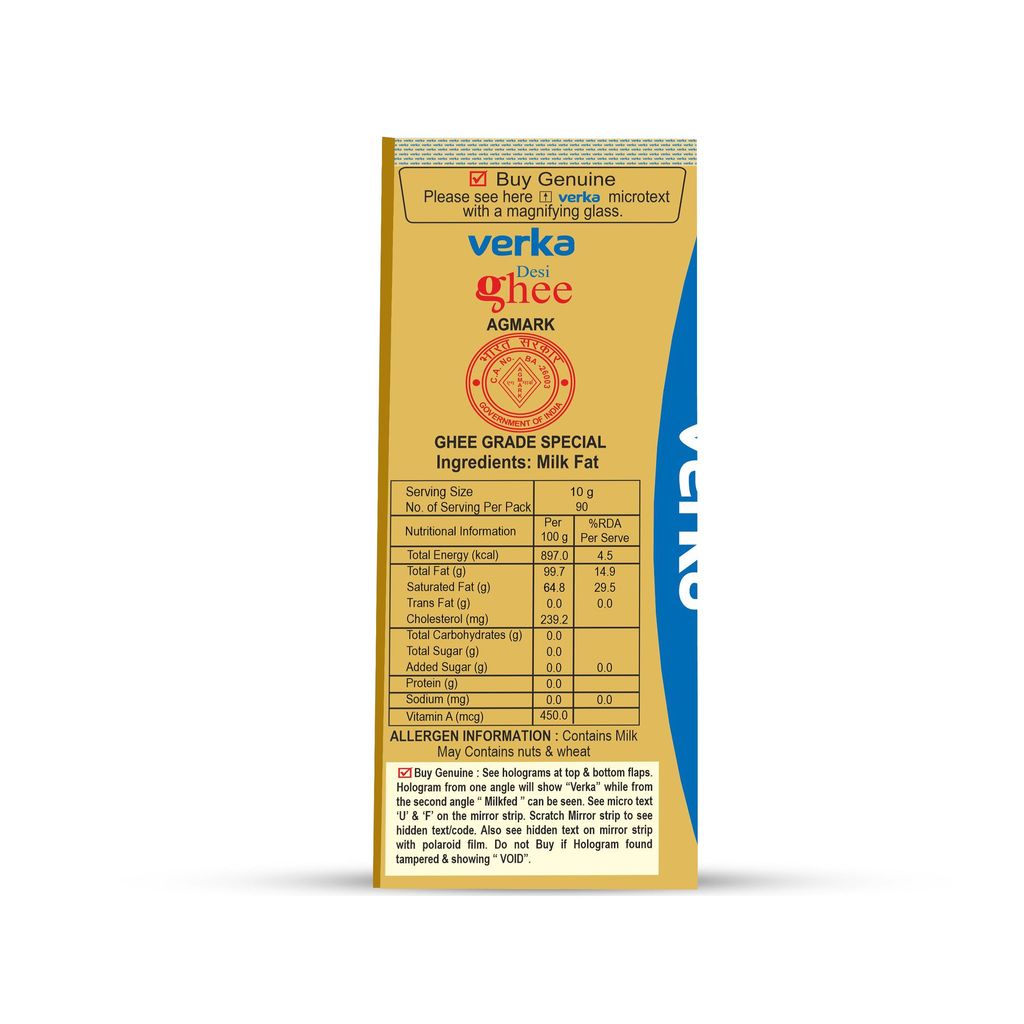 VERKA GHEE MONOCARTON 1 LITRE