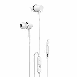 AXL PA-06 in-Ear Wired Earphone with Mic 3.5mm Jack | 1.2 Meter Cable | High Bass | White.