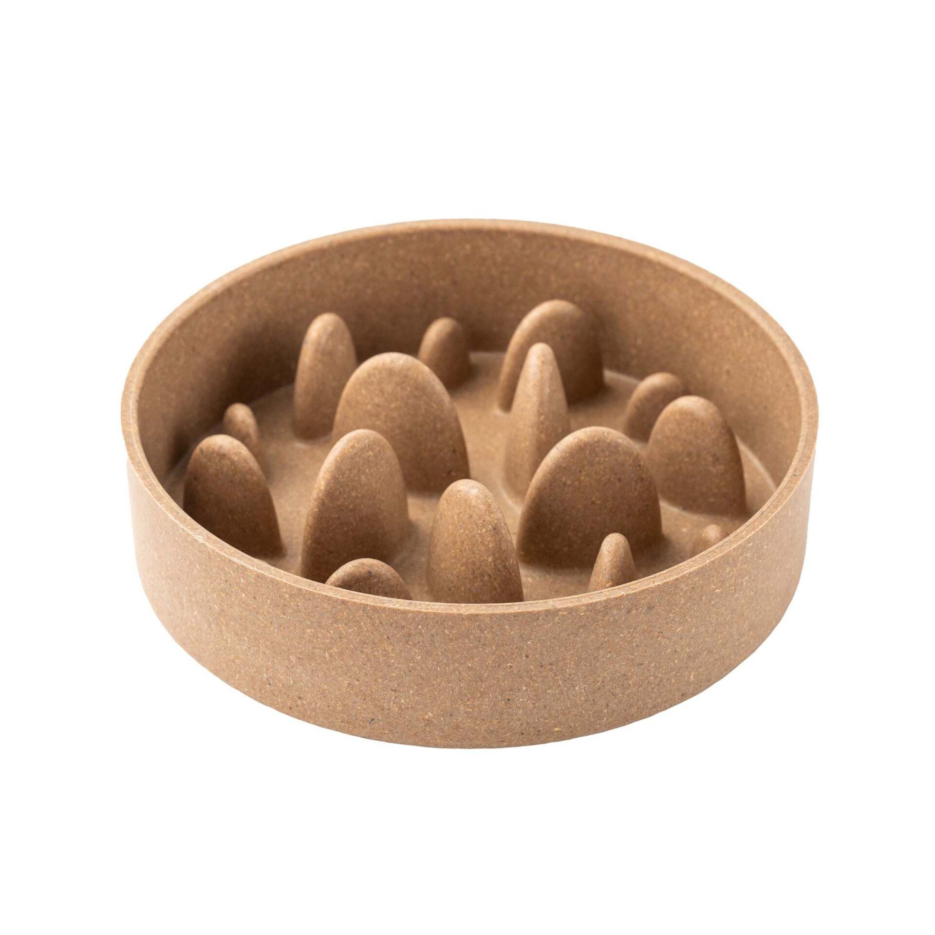 Rice Husk Slow Feeder Bowl Mid - 14 CM-SAND BROWN / 1