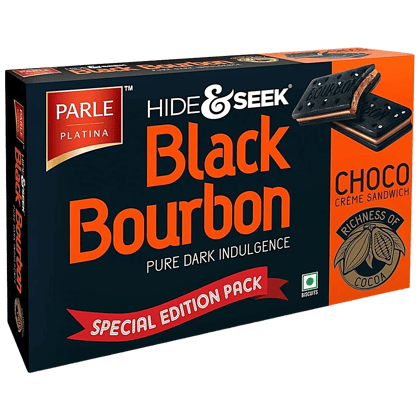 Parle Platina Hide & Seek Black Bourbon Creme Sandwich - Choco, 300 G