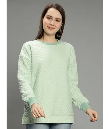 NUEVOSDAMAS Polyester Green Non Hooded Sweatshirt