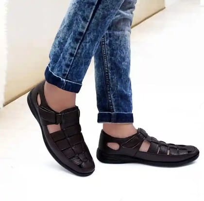 Latest Fabulous Men Sandals, Roman Sandals, Outdoor Sandal For Men's and Boys-103-Sandal-BRN Color - Brown, Size - 7