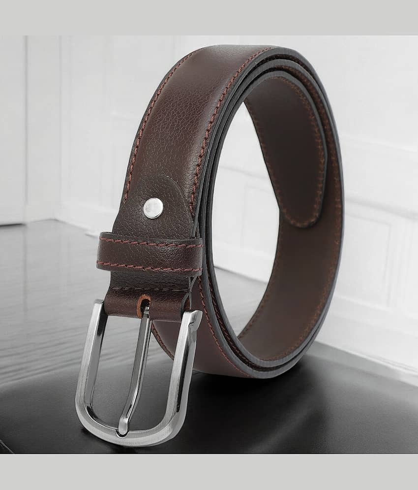 SUNSHOPPING - Brown 100% Leather Men's Formal Belt ( Pack of 1 )