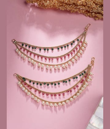 Sukkhi Red Ear Chain Earrings ( Pack of 2 )