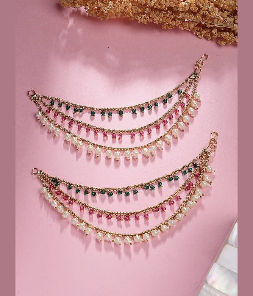 Sukkhi Red Ear Chain Earrings ( Pack of 2 )