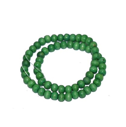 Painted Wooden Beads for Jewelry Making , BWWB-99-Per Packet of Approx 160 Pcs / 8X10 MM / Green