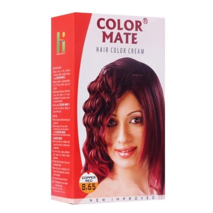 Color Mate Hair Color Cream (30ml) | Copper Red 8.65 | Permanent Grey Coverage