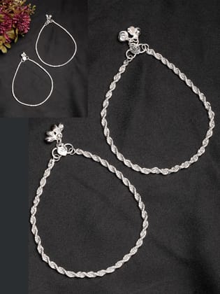 NVR Women's Pair of 2 Silver-Plated Anklets-Onesize / Silver / Brass