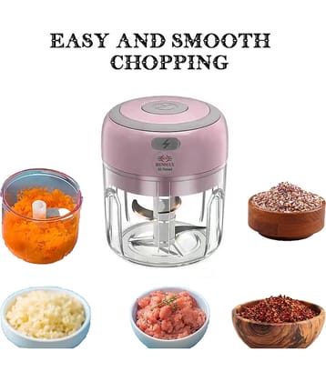 Renmax Portable Rechargeable Magnetic Sensor Mini 3 Blades 250ml Electric Vegetable Chopper (1 x Rechargeable Food Chopper, 1x C-type USB Cable)