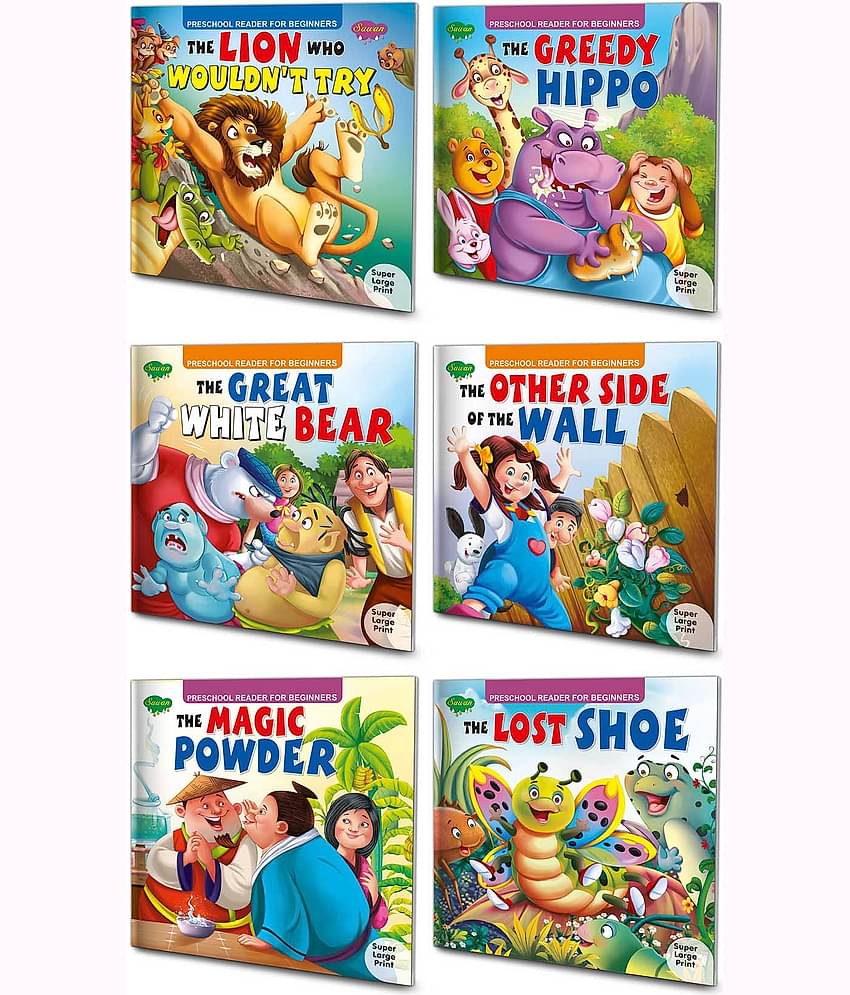 Story Books For Beginners Pack of 6 Books| Early Reader Series in Large Font (v2)