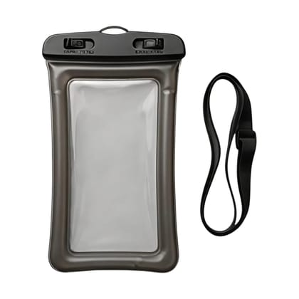 Waterproof Mobile Pouch with Lanyard, Clear Touch Screen Dry Bag for Smartphones, Black and White