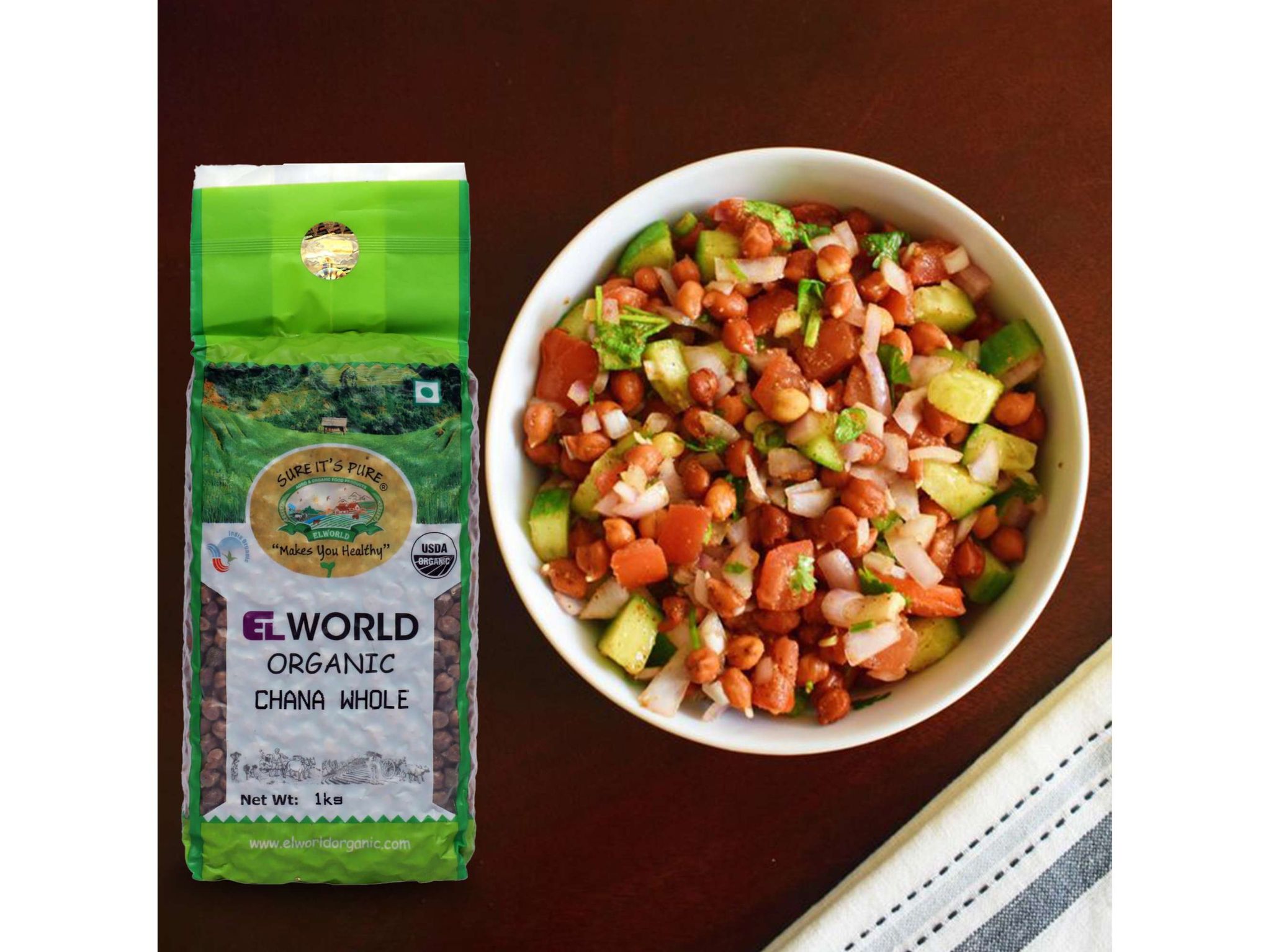 Elworld Agro & Organic Food Products  Chana Whole 500g