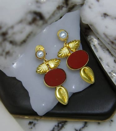 Red Oval Earrings