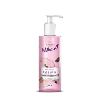 Layer'r Wottagirl Moisturizing Face Wash with extracts of Mulberry + Liquorice, For all skin types (190 ml)