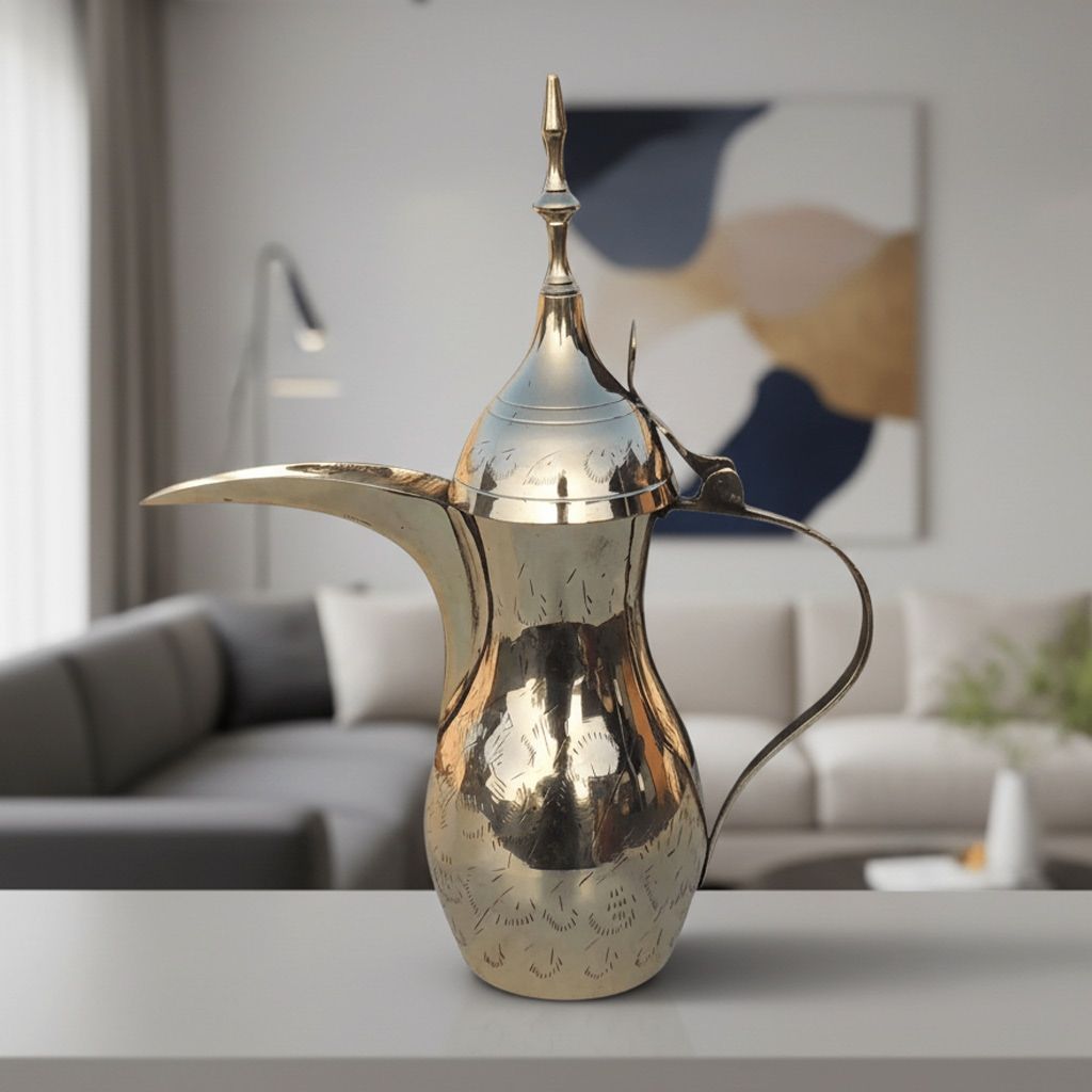 Brass Showpiece Arabic Dallah, Coffee Tea Pot (ZMAS580 H)