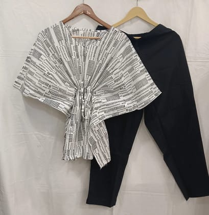 One Side Pocket in Pyjama Nice Stitching Work Beautiful  Kaftan set Cotton 60-60