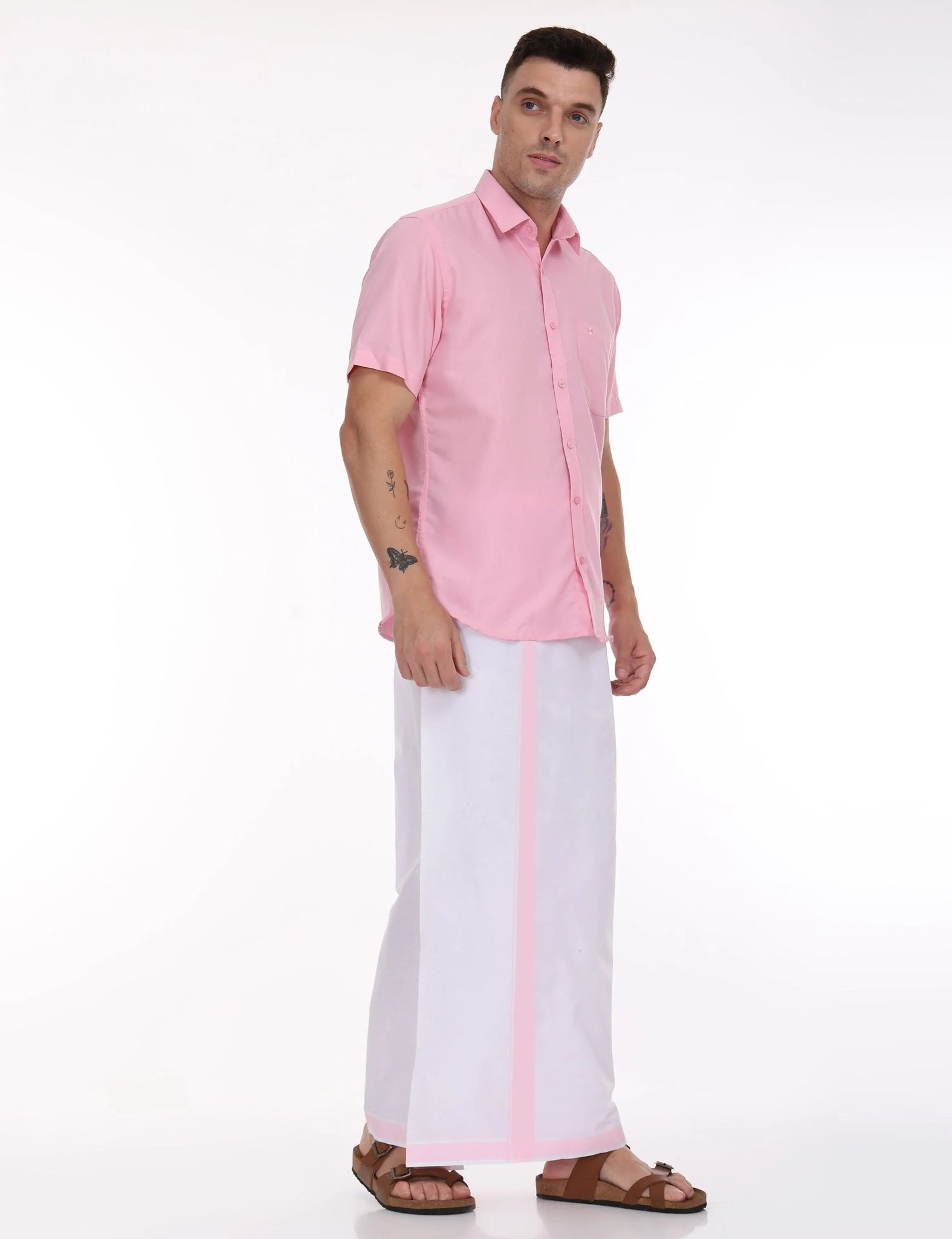 Light Pink Cool Club Half Sleeve Double Set - 31001-38