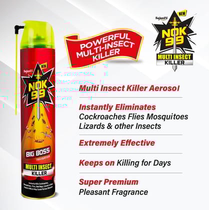 Nok 99 Navigator, Multipurpose Insect Killer Aerosol Instantly Kills Cockroaches, Mosquitoes and all Crawling and Flying Insects, Pack of 2, 320 ml
