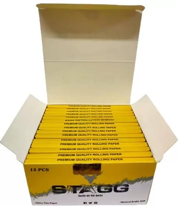 PUFF SMART Stagg Rolling Paper with Roach Book Ultra Thin Paper Full Box (15 booklet)