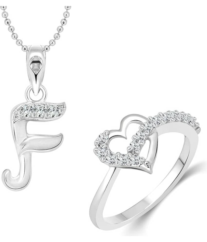 Vighnaharta Silver Alloy Combo of Ring With Pendant