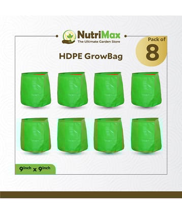 Nutrimax HDPE 200 GSM 9 inch x 9 inch Pack of 8 Outdoor Plant Bag