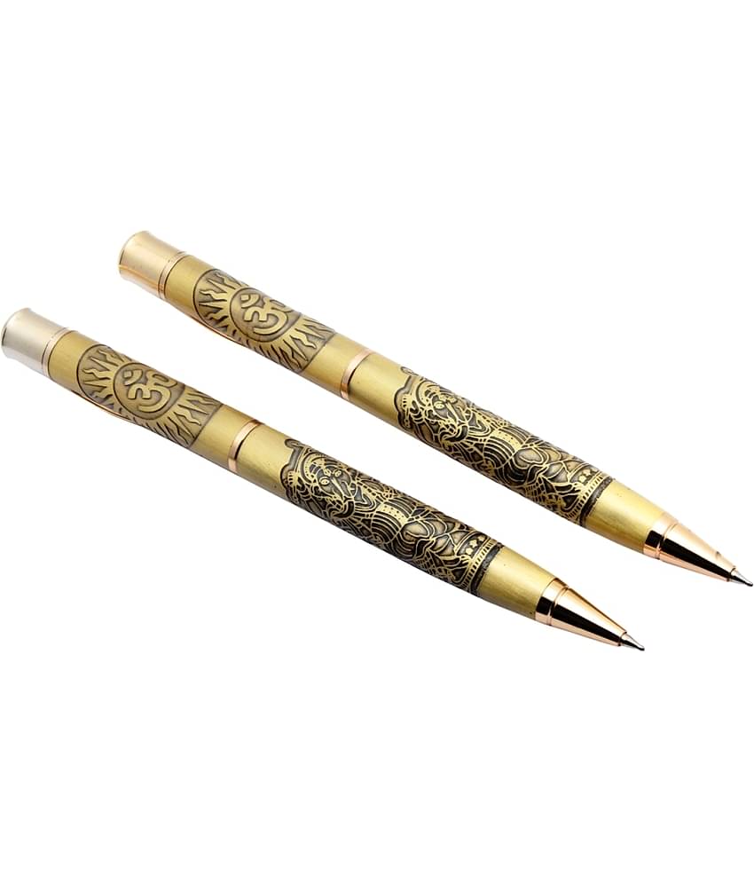 Set Of 2 Legendary Lord Dancing Ganesh Special Edition Ball Point Pen Crystal Diamond On Cap