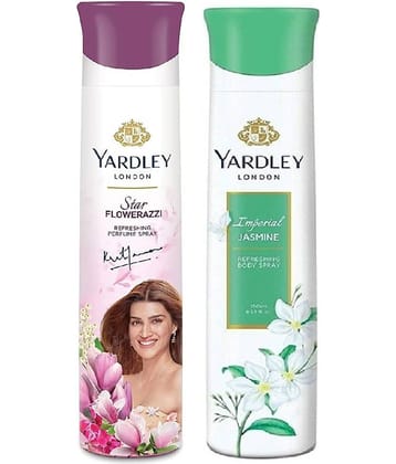 Yardley London - 1 FLAWERAZZI &1JASMINE  150ML EACH , Deodorant Spray for Men,Women 300 ml ( Pack of 2 )