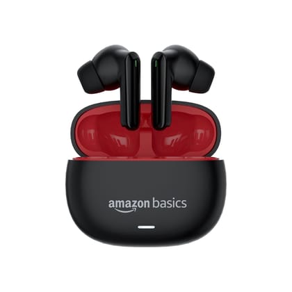 amazon basics True Wireless in-Ear Earbuds with Mic, Low-Latency Gaming Mode, Touch Control, IPX5 Water-Resistance, Bluetooth 5.3, Up to 60 Hours Play Time, Voice Assistance and Fast Charging (Black) amazon basics True Wireless in-Ear Earbuds with Mic, L