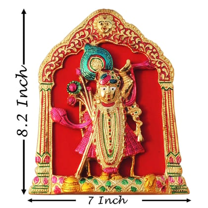 Aluminium Showpiece Wall Hanging Shree Nath Statue (ASMAS433 M)